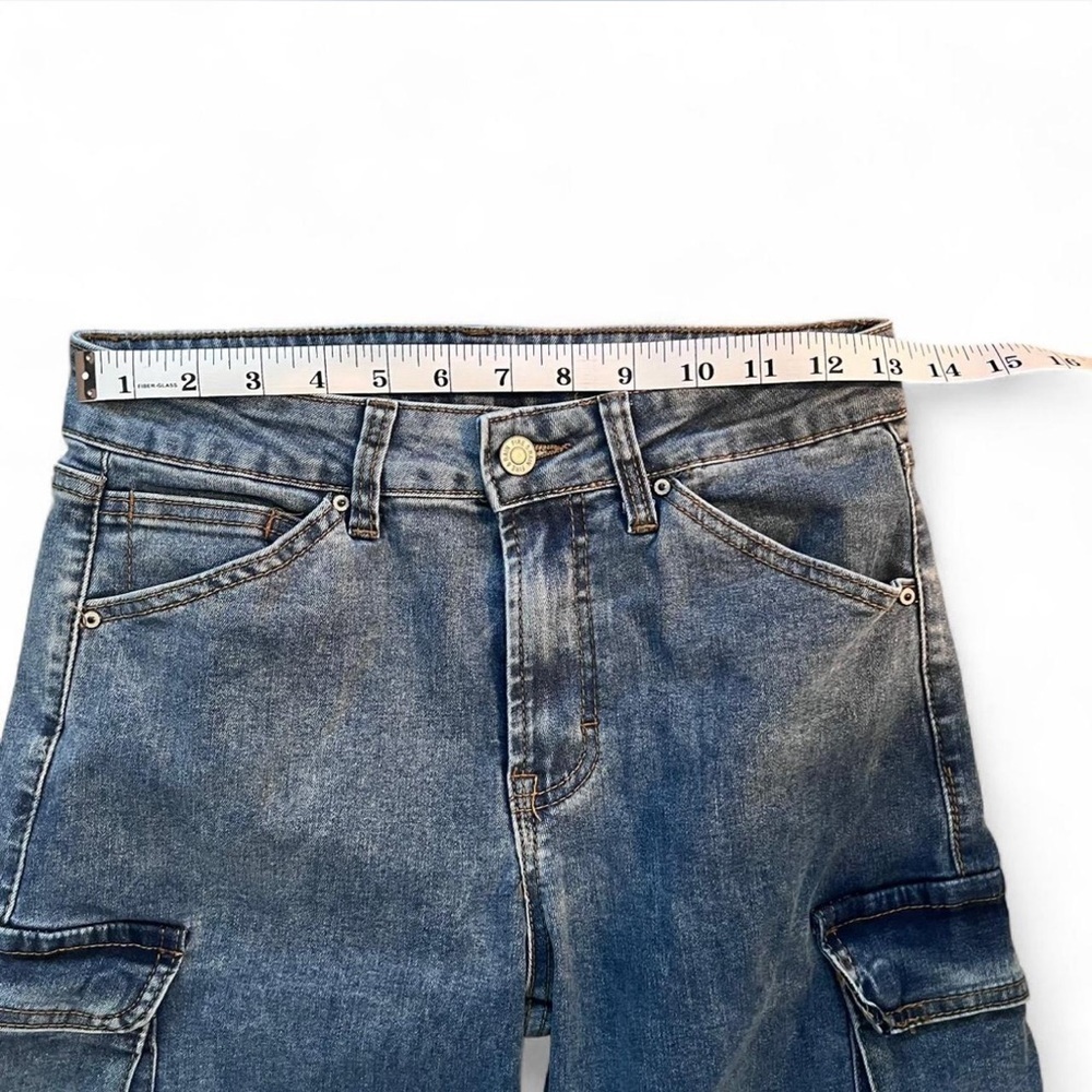 Fire & Rain Blue Cargo Jeans Women’s Size 7 Wide Leg Utility Denim - Picture 8 of 8